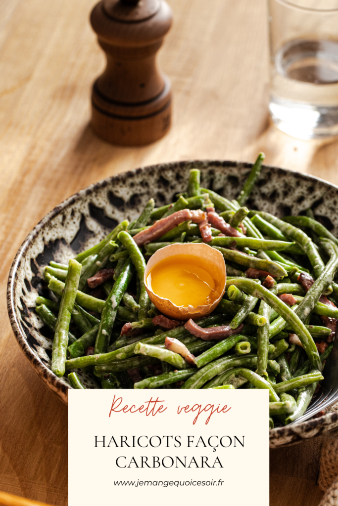 Haricots verts à la carbonara - recette facile